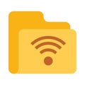 Folder wifi color VECTOR icon Royalty Free Stock Photo