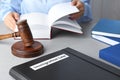 Folder with words IMMIGRATION LAW, gavel Royalty Free Stock Photo