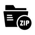Folder zip vector  glyph flat icon Royalty Free Stock Photo