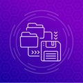 folders for backup line icon for web