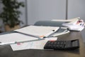 Folders with documents and calculator Royalty Free Stock Photo