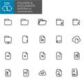 Folders and documents icons set