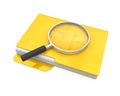 Folders and Magnifying Glass Isolated. File Search Concept