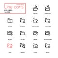 Folders - modern line design icons set