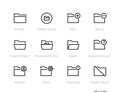 Folders Related line icons set, outline vector symbol. Collection includes icons as Folder Circle, Open Folder, Question