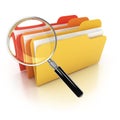 Folders search 3d icon Royalty Free Stock Photo