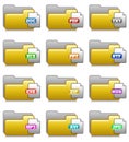 Folders Set - Office Applications Folders 11 Royalty Free Stock Photo
