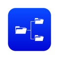 Folders structure icon digital blue