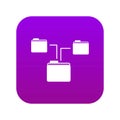 Folders structure icon digital purple