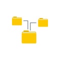 Folders structure icon, flat style