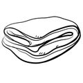 Folding bedspread in doodle style. Vector illustration