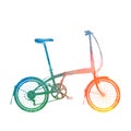 Folding bike in watercolor Royalty Free Stock Photo