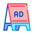 Folding billboard icon vector outline illustration