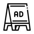 Folding billboard icon vector outline illustration