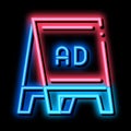 folding billboard neon glow icon illustration