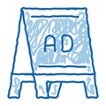 folding billboard doodle icon hand drawn illustration