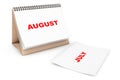 Folding Calendar with August month page