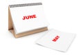 Folding Calendar with June month page