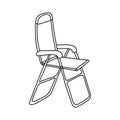 Folding camp chair vector doodle Royalty Free Stock Photo