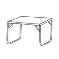 Folding camp table vector doodle