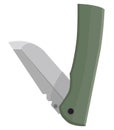 Folding camping knife vector illustration