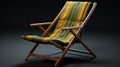 Timeless Nostalgia: Striped Yellow And Green Sand Chair In 8k Resolution