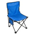 Folding chair for fishing or for a picnic, fabric blue, on a white background, isolate Royalty Free Stock Photo