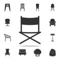 folding chair icon. Detailed set of furniture icons. Premium quality graphic design. One of the collection icons for websites; web Royalty Free Stock Photo