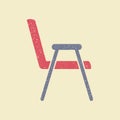 Folding Chair icon, Portable Chair vector illustration in retro style.