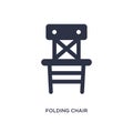 folding chair icon on white background. Simple element illustration from camping concept