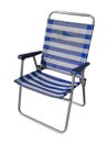 Folding chair isolated - Blue and white Royalty Free Stock Photo