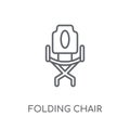 Folding Chair linear icon. Modern outline Folding Chair logo con