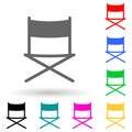 folding chair multi color style icon. Simple glyph, flat vector of furniture icons for ui and ux, website or mobile application Royalty Free Stock Photo