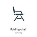 Folding chair vector icon on white background. Flat vector folding chair icon symbol sign from modern camping collection for