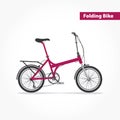 Folding city bicycle, bike flat icon.