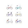 Folding city bicycles graphic set