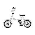 Folding city bike for walking in parks and bike paths. Vector illustration drawn by hands in a flat style isolated on a white