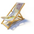 Folding deck chair with 10 english pounds