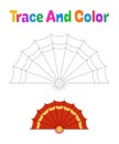 Folding Fan tracing worksheet for kids