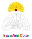 Folding Fan tracing worksheet for kids