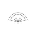 Folding Fan vector icon symbol isolated on white background
