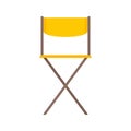 Folding fishing chair icon flat isolated vector