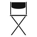 Folding fishing chair icon, simple style