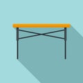 Folding fishing table icon, flat style