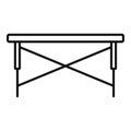 Folding fishing table icon, outline style