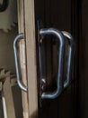 Folding gate door handle Royalty Free Stock Photo