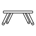 Folding kids table icon, outline style