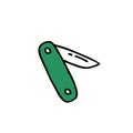 Folding knife doodle icon