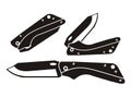 Folding knife - pictogram Royalty Free Stock Photo