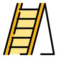 Folding ladder icon color outline vector Royalty Free Stock Photo